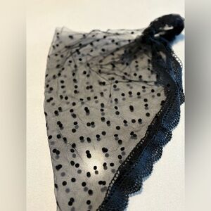 Black Polka Dot Lace Scarf